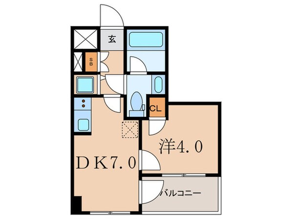 ｵｰﾌﾟﾝﾚｼﾞﾃﾞﾝｼｱ中目黒（４０４）の物件間取画像